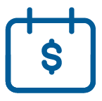 Calendar icon with dollar sign in middle