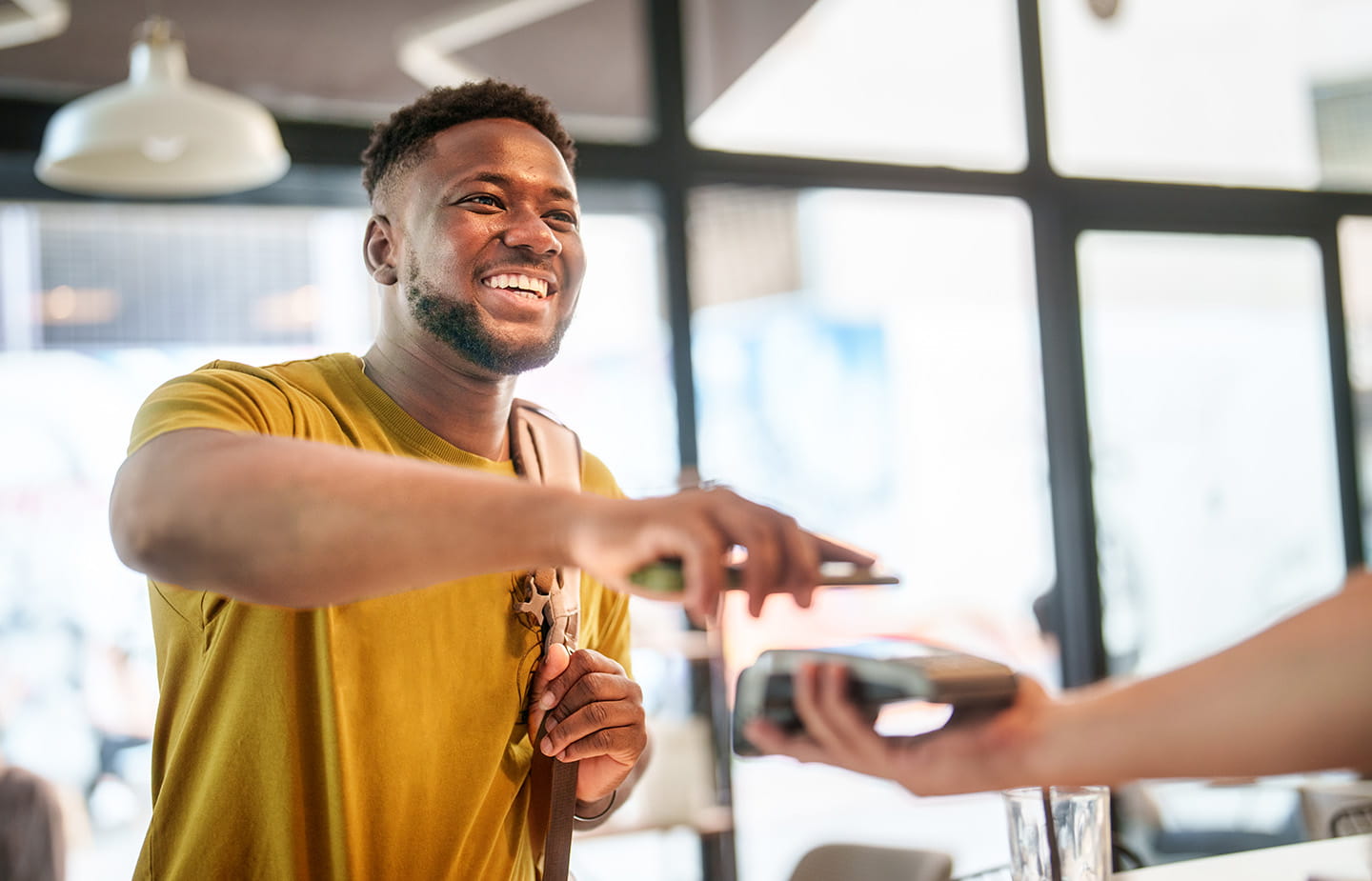Man using digital payment