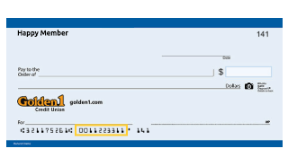 Golden 1 paper check sample