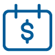Calendar icon with money symbol in center