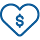 Heart with dollar sign 301 blue