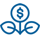 Flower icon with coin as flower