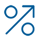 Percentage icon with arrow in the middle