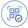 QR code icon with a checkmark