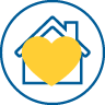 House with overlay of heart symbol