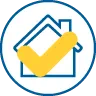 House with overlay of a check mark symbol