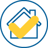 House with overlay of a check mark symbol